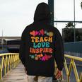 Retro Teach Love Inspire Back To School Teachers Men's Hoodie Back Print, funny design