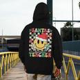 Santas Favorite Teacher Retro Groovy Smile Face Christmas Men's Hoodie Back Print, Groovy Teacher Gifts, funny design