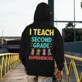 I Teach Second Grade Superheroes Teacher Superhero Men's Hoodie Back Print, funny design