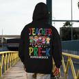 Teacher Of Pre K Superheroes Teacher New School Year Men Women Men's Hoodie Back Print, funny design