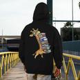 Teacher Shirt Giraffe Holding Books Bookworm Librarian Men's Hoodie Back Print, funny design Teacher Shirt Giraffe Holding Books Bookworm Librarian Men's Hoodie Back Print, funny design