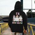 TK Boo Crew Retro Groovy Halloween Floral Ghost TK Teacher Men's Hoodie Back Print, Groovy Teacher Gifts, funny design
