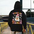 Trick Or Teach Cute Floral Ghost Teacher Halloween Costume Men's Hoodie Back Print, funny design Trick Or Teach Cute Floral Ghost Teacher Halloween Costume Men's Hoodie Back Print, funny design