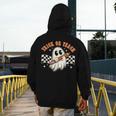 Trick Or Teach Groovy Retro Ghost Halloween Teacher Kids Men's Hoodie Back Print, Groovy Teacher Gifts, funny design Trick Or Teach Groovy Retro Ghost Halloween Teacher Kids Men's Hoodie Back Print, Groovy Teacher Gifts, funny design