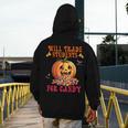 Will Trade Students For Candy Teacher Cute Halloween Pumpkin Men's Hoodie Back Print, funny design Will Trade Students For Candy Teacher Cute Halloween Pumpkin Men's Hoodie Back Print, funny design