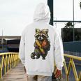 Back To School Raccoon Teachers Student Kids Men's Hoodie Back Print, funny design