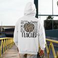 Back To School Teacher Life Apple Leopard Teacher Women Men's Hoodie Back Print, funny design