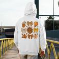 Coquette Teach Teacher Bows Thanksgiving Turkey Fall Autumn Men's Hoodie Back Print, funny design