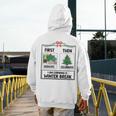 First Educate Then Celebrate Christmas Teacher Winter Break Men's Hoodie Back Print, funny design