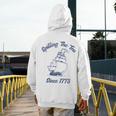Fun 4th Of July Spilling The Tea Since 1773 History Teacher Men's Hoodie Back Print, History Teacher Gifts, funny design