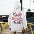 Hello Second Grade First Day Of School Coquette Teacher Girl Men's Hoodie Back Print, First Grade Teacher Gifts, funny design