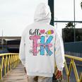 Hello TK Transitional Kindergarten Back To School Teacher Men's Hoodie Back Print, funny design