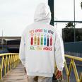 Its Okay To Feel All The Feels Mood Color Crayons Teacher Men's Hoodie Back Print, funny design Its Okay To Feel All The Feels Mood Color Crayons Teacher Men's Hoodie Back Print, funny design