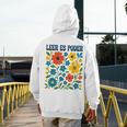 Leer Es Poder Cute Floral Boho Spanish Teacher Reading Men's Hoodie Back Print, funny design Leer Es Poder Cute Floral Boho Spanish Teacher Reading Men's Hoodie Back Print, funny design