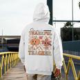 One Thankful Teacher Thanksgiving Groovy Fall Autumn Teacher Men's Hoodie Back Print, Groovy Teacher Gifts, funny design