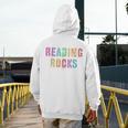 READING ROCKS English Teacher ELA ABCD Read Star Kinder Men's Hoodie Back Print, English Teacher Gifts, funny design