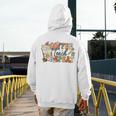 Retro Grovvy Coffee Teach Repeat Teacher Men's Hoodie Back Print, funny design