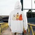 Retro Pencil Ghost Boo Spooky Teacher Halloween Costume Men's Hoodie Back Print, funny design