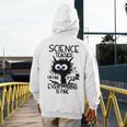 Science Teacher Appreciation Merch -Adults -Youth Grey Classic Fit Modern Science Theme Cartoon Men's Hoodie Back Print, Science Teacher Gifts, funny design