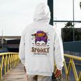 Spooky Paraprofessional Life Halloween Messy Bun Teacher For Men Women Men's Hoodie Back Print, funny design Spooky Paraprofessional Life Halloween Messy Bun Teacher For Men Women Men's Hoodie Back Print, funny design