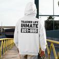 Teacher Life Jail Inmate Prisoner Halloween Costume Men's Hoodie Back Print, funny design Teacher Life Jail Inmate Prisoner Halloween Costume Men's Hoodie Back Print, funny design