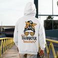Thanksgiving Shirt Teacher Women Messy Bun Thankful Teacher Men's Hoodie Back Print, funny design Thanksgiving Shirt Teacher Women Messy Bun Thankful Teacher Men's Hoodie Back Print, funny design