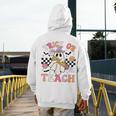 Trick Or Teach Groovy Teacher Halloween Retro Floral Ghost Men's Hoodie Back Print, Groovy Teacher Gifts, funny design
