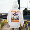 Trick Or Teach Teacher Halloween Ghost Pencil Floral Men's Hoodie Back Print, funny design