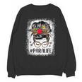 Bleached Teacher Para Life Paraprofessional Cute Messy Bun For Men Women Girls Kids Unisex Sweatshirt, trending gift