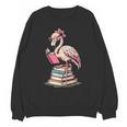 Book Lover Cute Flamingo Reading Teacher Librarian Women Unisex Sweatshirt, trending gift