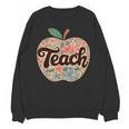 Cute Teacher With Apple Retro Teacher Kids Back To School Unisex Sweatshirt, trending gift Cute Teacher With Apple Retro Teacher Kids Back To School Unisex Sweatshirt, trending gift