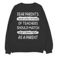 Dear Parents Your Expectations Of Teachers Should Match Men Women Unisex Sweatshirt, trending gift Dear Parents Your Expectations Of Teachers Should Match Men Women Unisex Sweatshirt, trending gift