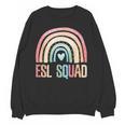 ESL Squad Teacher Crew Team Back To School English Rainbow Unisex Sweatshirt, Esl Teacher Gifts, English Teacher Gifts, trending gift