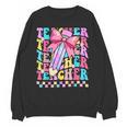 Groovy Teacher Cute Coquette Bow Flower Retro Back To School Unisex Sweatshirt, Groovy Teacher Gifts, trending gift Groovy Teacher Cute Coquette Bow Flower Retro Back To School Unisex Sweatshirt, Groovy Teacher Gifts, trending gift