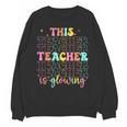 Groovy This Teacher Is Glowing Hello Summer End Of School Unisex Sweatshirt, Groovy Teacher Gifts, trending gift Groovy This Teacher Is Glowing Hello Summer End Of School Unisex Sweatshirt, Groovy Teacher Gifts, trending gift