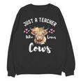 Just A Teacher Who Loves Cows Shirt Cute Highland Cow Unisex Sweatshirt, trending gift