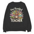 One Thankful Teacher Cute Thanksgiving Turkey School Unisex Sweatshirt, trending gift