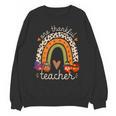 One Thankful Teacher Thanksgiving Turkey Rainbow Fall Unisex Sweatshirt, trending gift