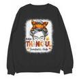 One Thankful Teacher's Aide Messy Bun Thanksgiving Fall Unisex Sweatshirt, trending gift