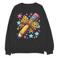 Pencil Leopard Coquette Bow Teacher Life Back To School Unisex Sweatshirt, trending gift Pencil Leopard Coquette Bow Teacher Life Back To School Unisex Sweatshirt, trending gift