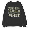 Retro Back To School Women Old Camo Pre-K Teacher Unisex Sweatshirt, trending gift Retro Back To School Women Old Camo Pre-K Teacher Unisex Sweatshirt, trending gift