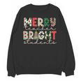 Retro Merry Teacher Bright Students Christmas Teacher Unisex Sweatshirt, trending gift Retro Merry Teacher Bright Students Christmas Teacher Unisex Sweatshirt, trending gift