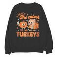 Retro I Teach The Cutest Turkey Thanksgiving Pumpkin Teacher Unisex Sweatshirt, trending gift
