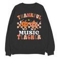 Retro Thankful Music Teacher Pumpkin Fall Thanksgiving Unisex Sweatshirt, trending gift
