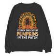 Teach Leopard Rainbow Cute Halloween Costume Teacher Women Unisex Sweatshirt, trending gift