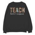 Teach Love Inspire Leopard Back To School Cute Teacher Men Women Girls Kids Unisex Sweatshirt, trending gift