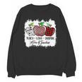 Teach Love Inspire Pre-k Teacher Apple Leopard Red Plain Unisex Sweatshirt, trending gift