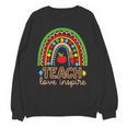 Teach Love Inspire Rainbow Leopard Cheetah Print Teacher Unisex Sweatshirt, trending gift Teach Love Inspire Rainbow Leopard Cheetah Print Teacher Unisex Sweatshirt, trending gift