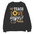 TEACH LOVE INSPIRE Teacher Sunflower Appreciation Unisex Sweatshirt, trending gift