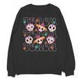 Teach Teacher Dia De Los Muertos Day Of The Dead Sugar Skull Unisex Sweatshirt, trending gift Teach Teacher Dia De Los Muertos Day Of The Dead Sugar Skull Unisex Sweatshirt, trending gift